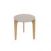 Mesa Lateral Caribe 50Cm Suporte Decoração E Utilidades - Off White Perolizado/Freijo