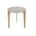 Mesa Lateral Florida 60Cm Suporte Decoração E Utilidades - Off White Perolizado/Freijo