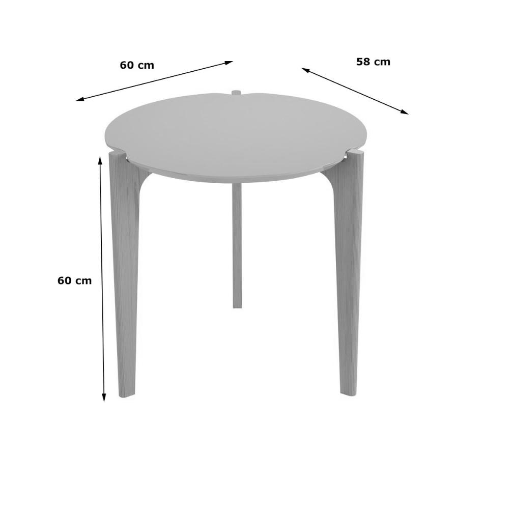 Mesa Lateral Florida 60Cm Suporte Decoração E Utilidades - Verde Floresta/Freijo