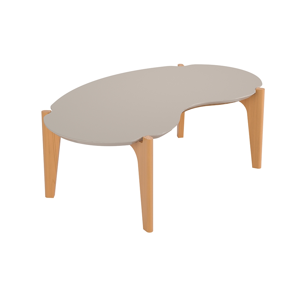 Mesa de Centro Oval Kiev Off White Freijó