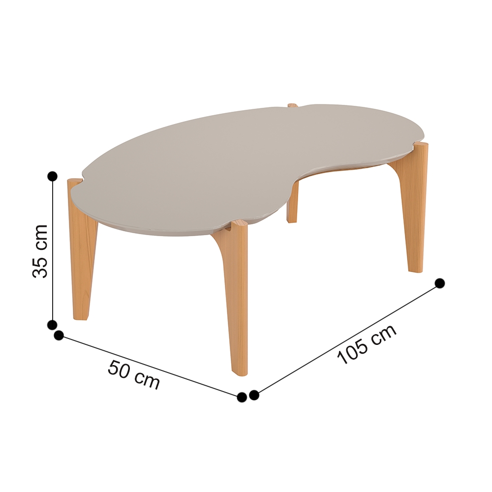 Mesa de Centro Oval Kiev Off White Freijó