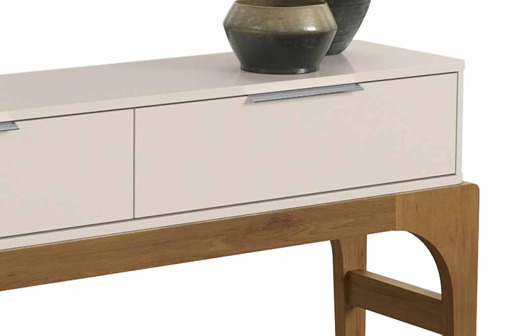 Aparador Amalfi Off White com Madero Canela - Lukaliam Móveis