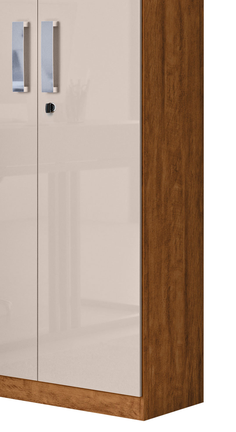 Armário Organizador Delta New Amêndoa com Off White - Lukaliam Móveis