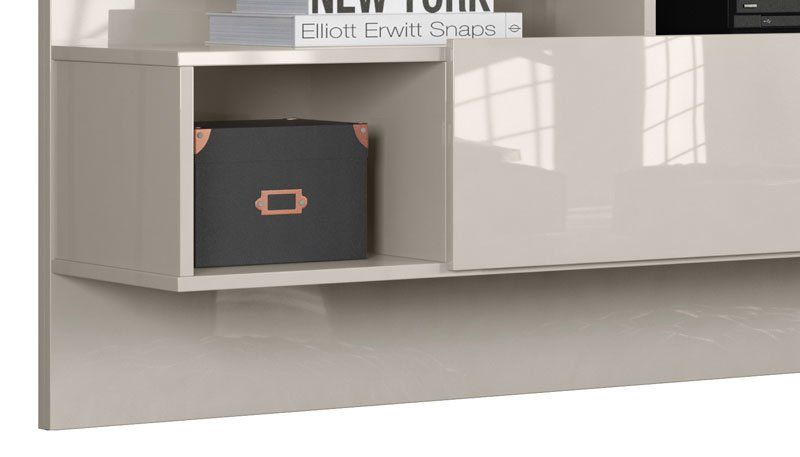 Painel para TV Intense Off White com Damasco - Lukaliam Móveis