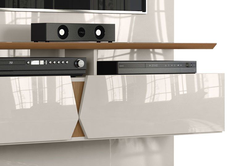 Painel para TV Intense Off White com Damasco - Lukaliam Móveis