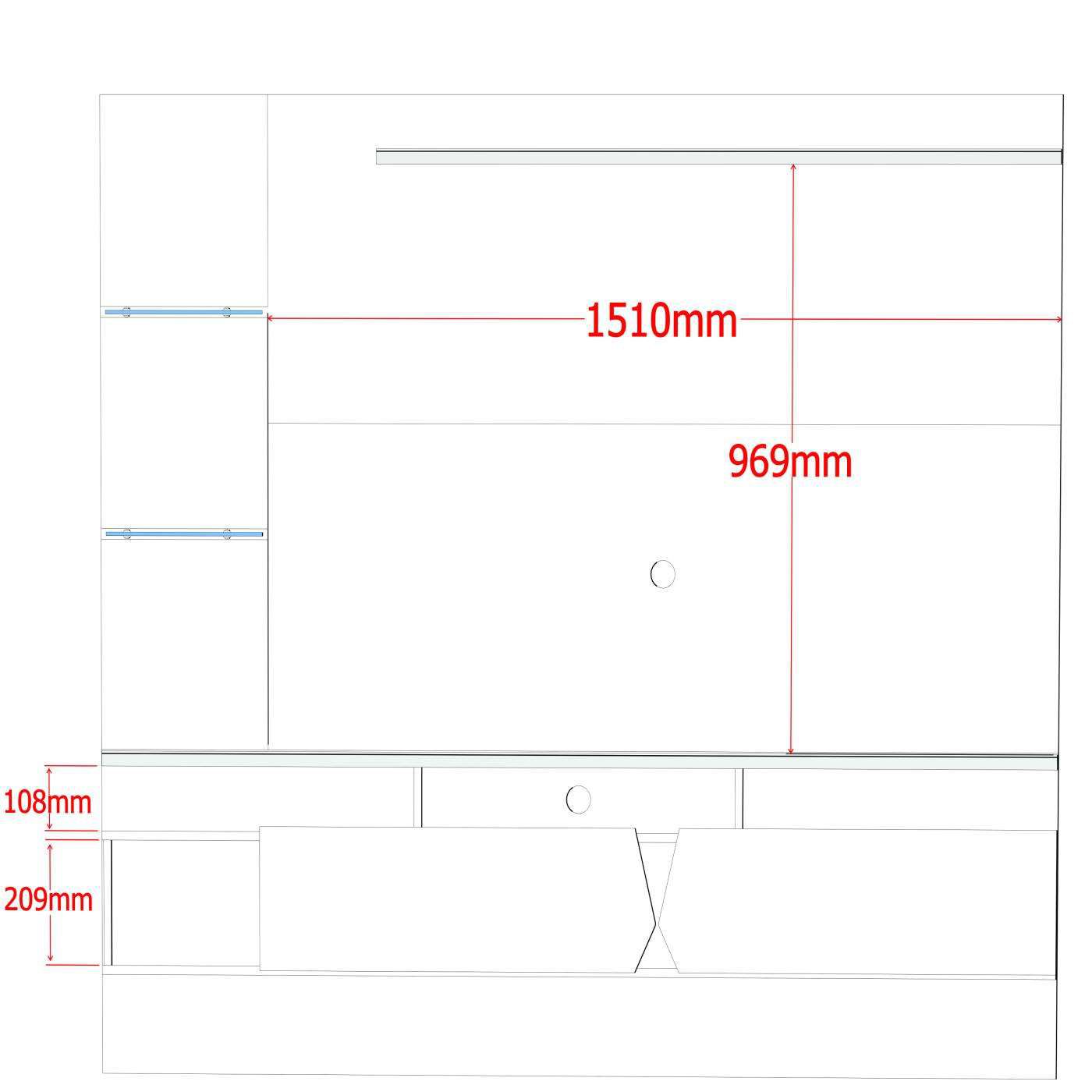 Painel para TV Intense Off White com Damasco - Lukaliam Móveis