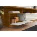 Painel Home Vigo 2024 P/ Tvs Até 70" 3 Portas E Prateleiras P/ Itens  - Jequitiba/Off White Perolizado