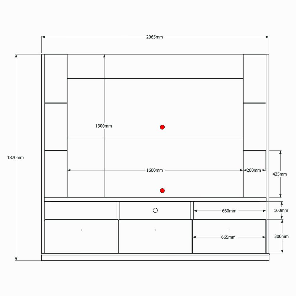 Painel Home Vigo 2024 P/ Tvs Até 70" 3 Portas E Prateleiras P/ Itens  - Jequitiba/Off White Perolizado