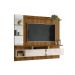 Painel Intense P/ Tvs Até 55''  C/ Gaveteiros E Prateleiras Suporte Para Itens - Freijo Ripado/Off White Perolizado
