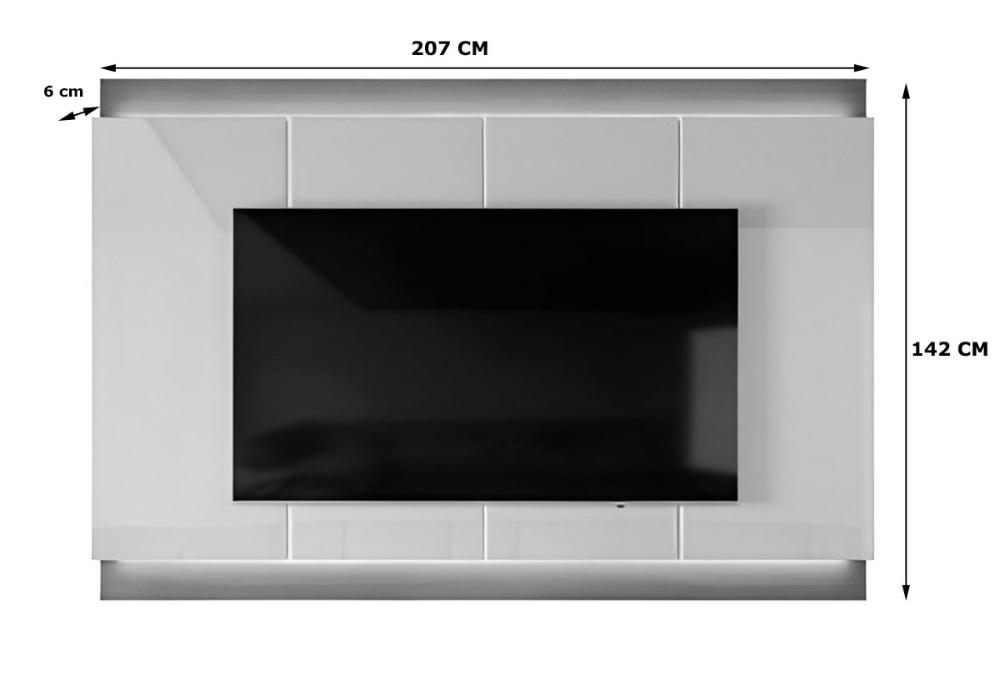 Painel Marrocos 207Cm P/ Tvs Até 75" - Jequitiba/ Off White Perolizado