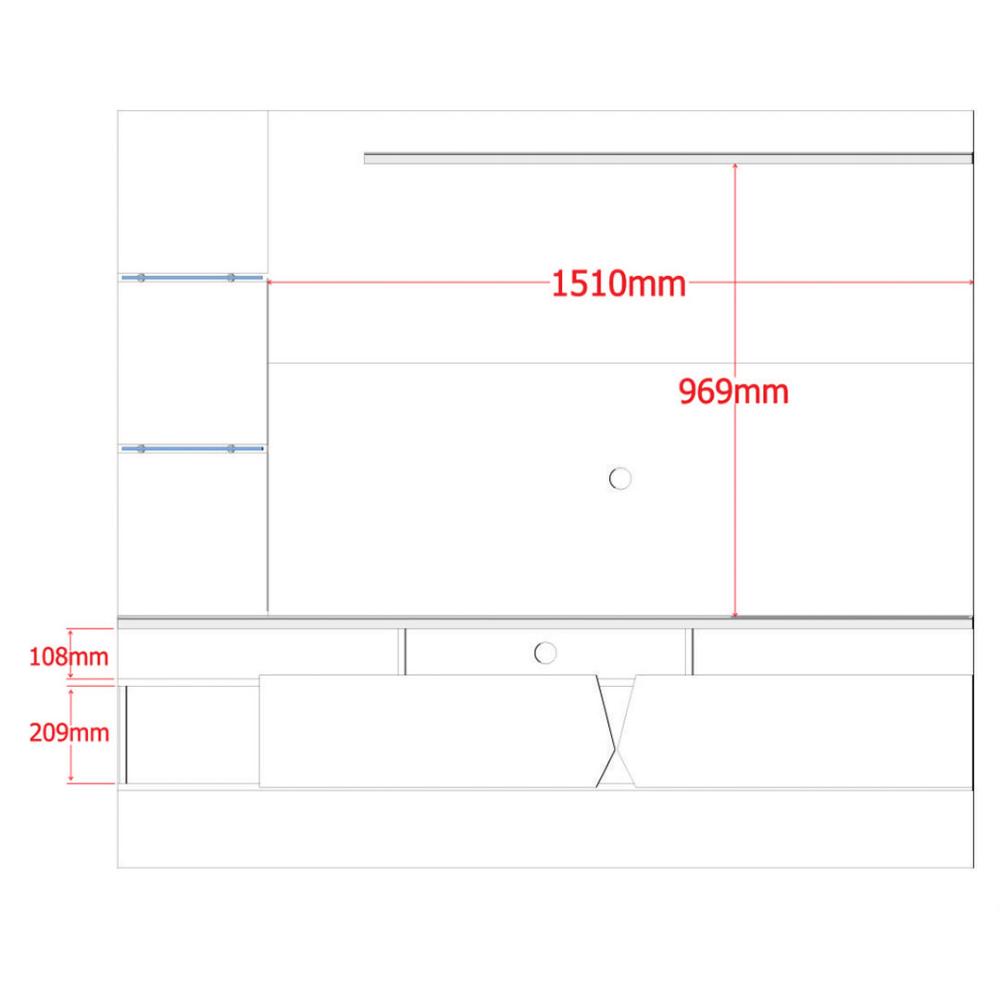 Painel Sala Para TV Ate 55 Polegadas Intense Canela/Off White