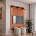 Painel para Tv de até 55" com Led Rivire 1.3 Jequitibá Ripado 3D