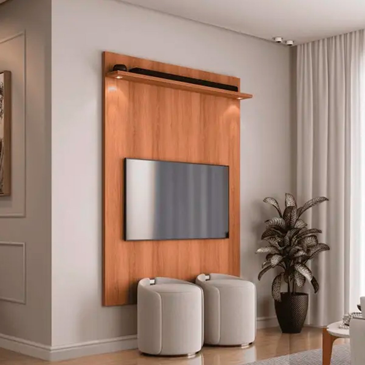 Painel para Tv de até 55" com Led Rivire 1.3 Jequitiba