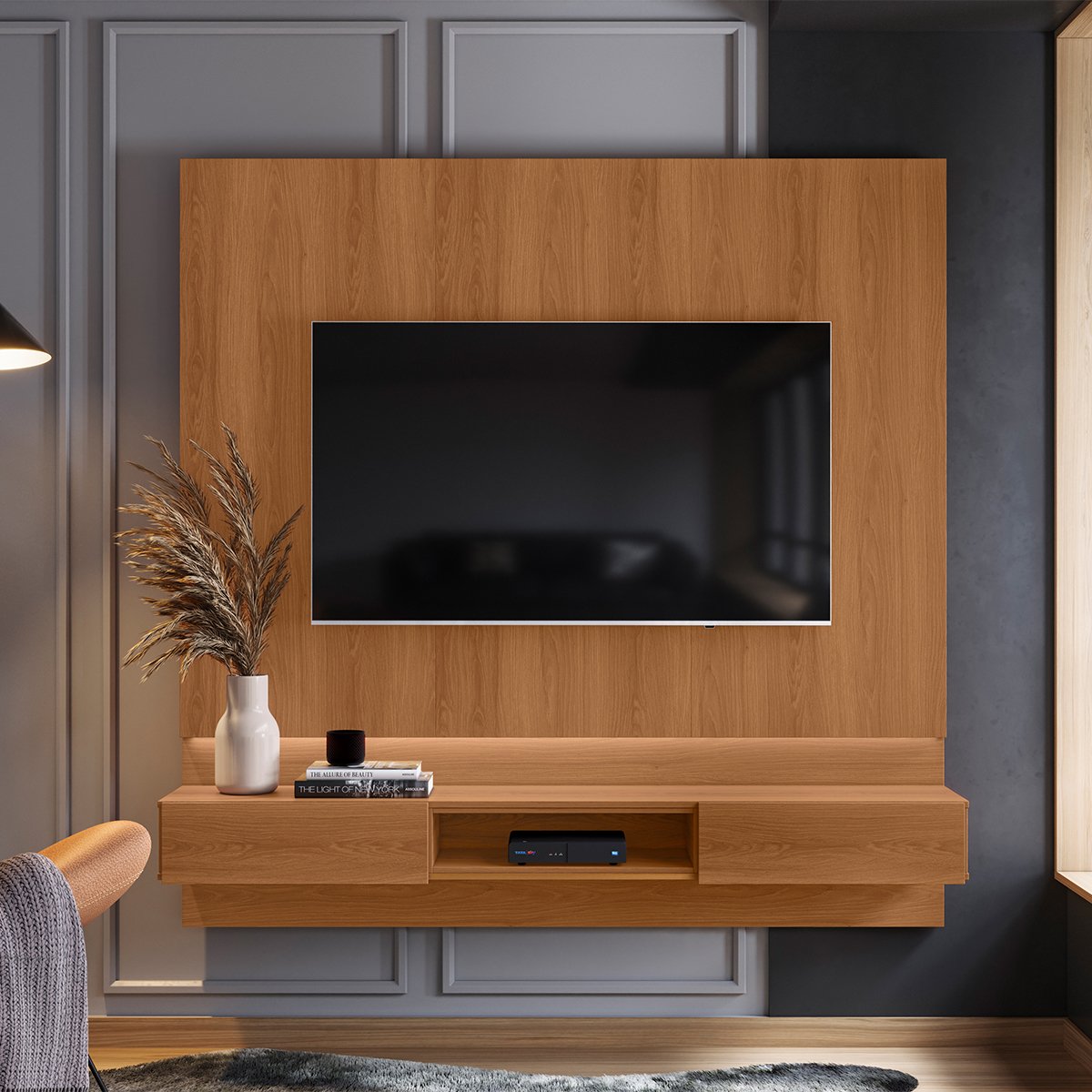Painel para Tv de até 70" 2 Gavetas Pietra Jequitiba