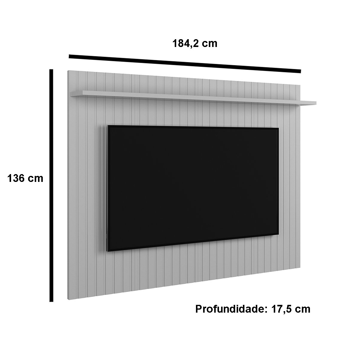 Painel para Tv de até 75" com 1 Prateleira Dalva Jequitiba/Off White