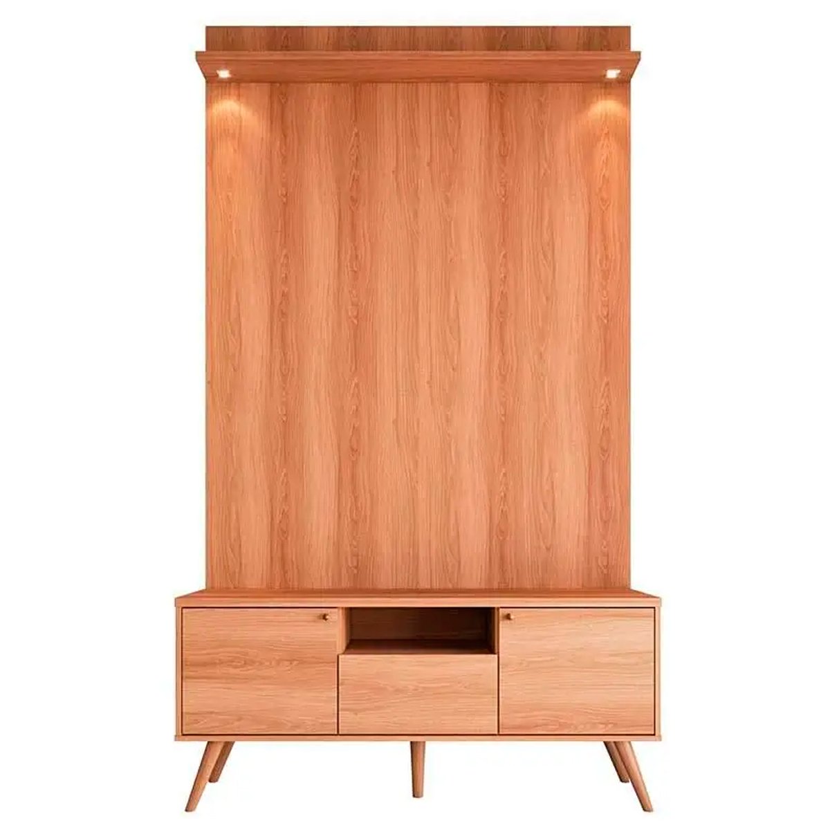 Rack Bancada 1 Porta 2 Gavetas e Painel para Tv de até 55" Rivire 1.3 Jequitiba