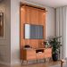 Rack Bancada 1 Porta 2 Gavetas e Painel para Tv de até 55" Rivire 1.3 Jequitiba