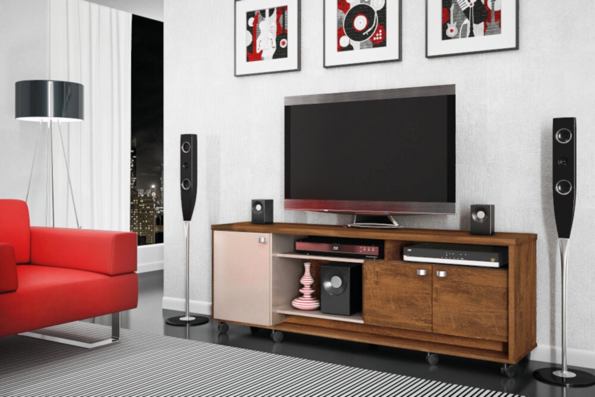 Rack Bancada Dallas Canela e Off White