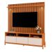 Rack Bancada com Painel 1 Porta 2 Gavetas para Tv de até 75" Viron Jequitibá Ripado 3D/Off White