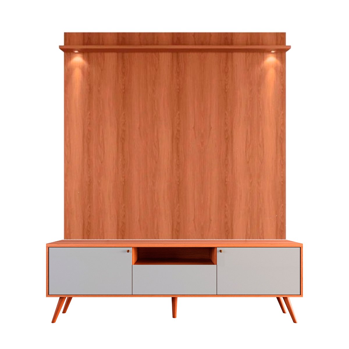 Rack Bancada com Painel para Tv de até 70" Rivire 1 Porta Jequitiba/Off White