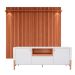 Rack Bancada com Painel para Tv de até 70" com Led Dalua Jequitibá Ripado 3D/Off White