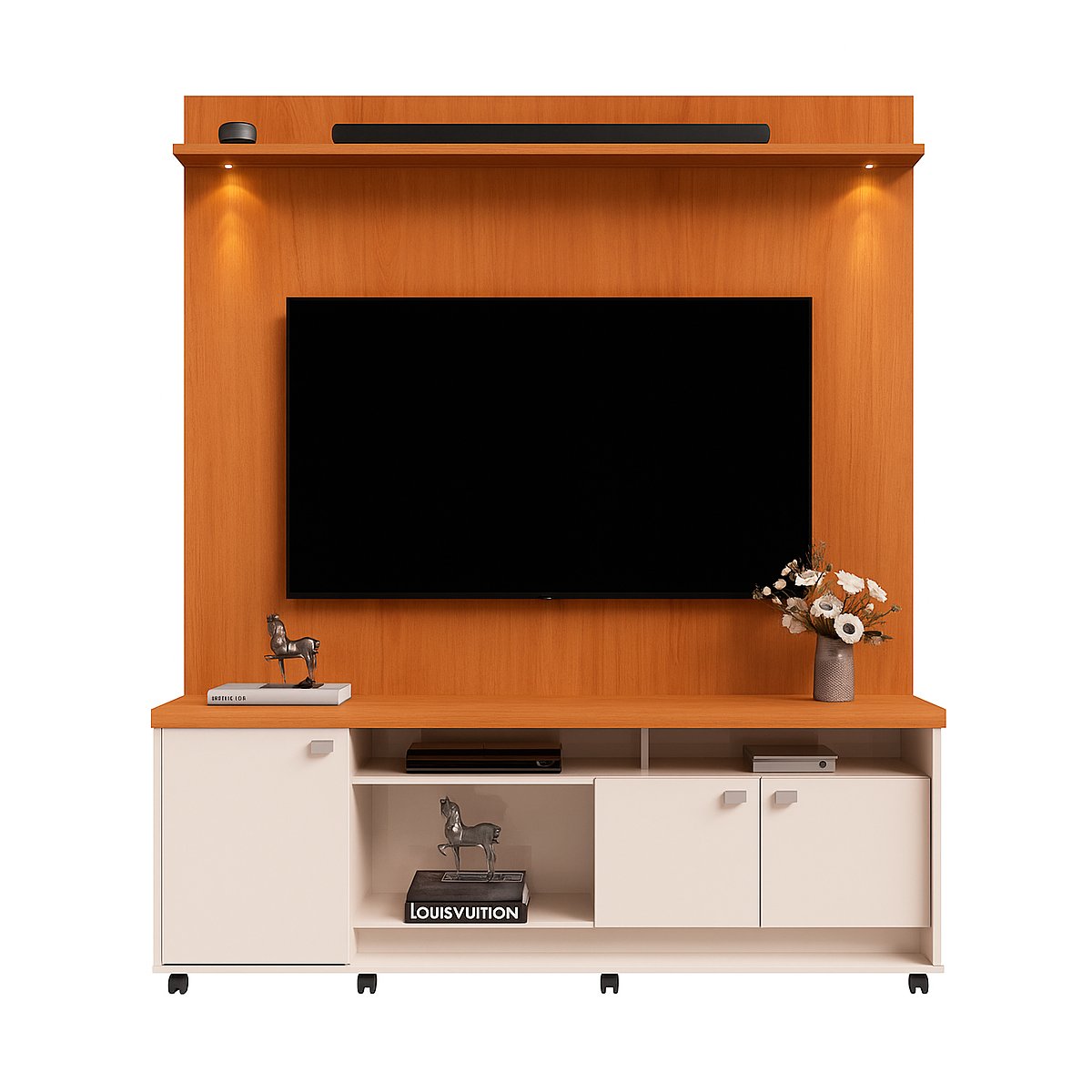 Rack Bancada com Painel para Tv de até 70" com Led Luari Jequitiba/Off White