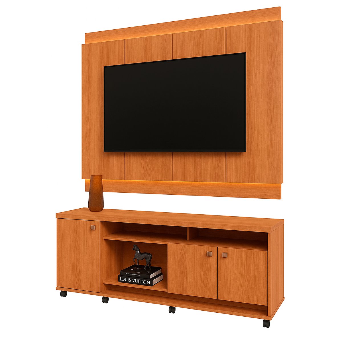 Rack Bancada com Painel para Tv de até 70" em 100% MDF Lena Jequitiba