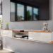 Rack Bancada com Painel para Tv de até 70" em MDF Euro Off White/Jequitiba