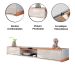 Rack Bancada com Painel para Tv de até 70” em MDF com Led Hile Off White/Jequitiba