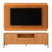 Rack Bancada com Painel para Tv de até 75" 100% MDF Holanda Jequitiba