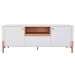 Rack Bancada com Painel para Tv de até 75" 100% MDF Holanda Jequitiba/Off White