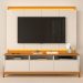 Rack Bancada com Painel para Tv de até 75" 100% MDF Joana Jequitiba/Off White