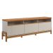 Rack Bancada com Painel para Tv de até 75" 100% MDF Joana Jequitiba/Off White