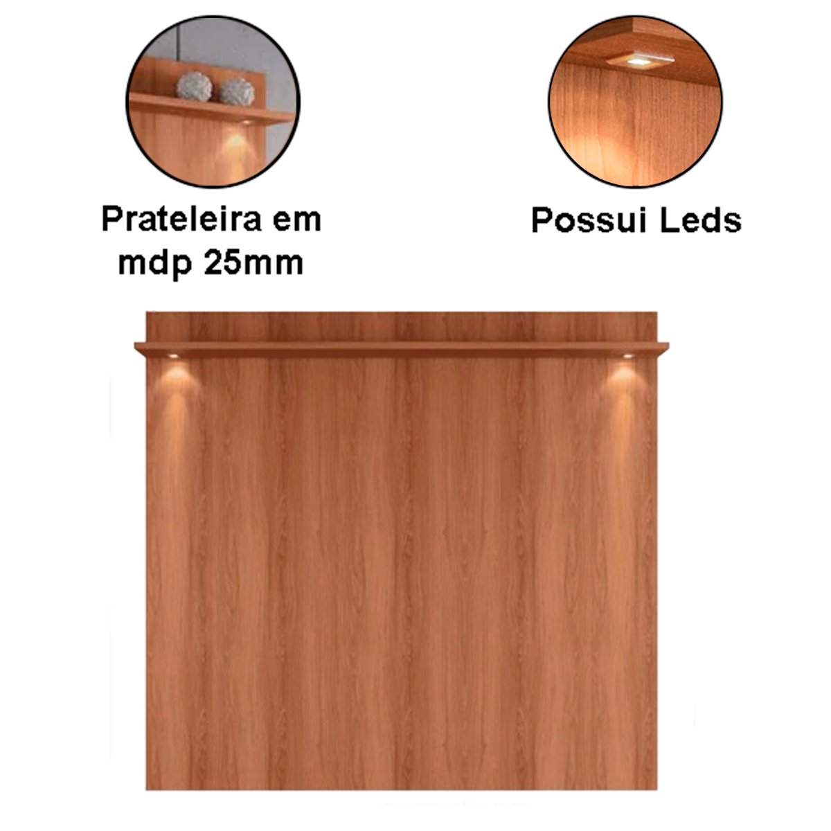 Rack Bancada com Painel para Tv de até 75" com Led Bel Jequitiba/Off White