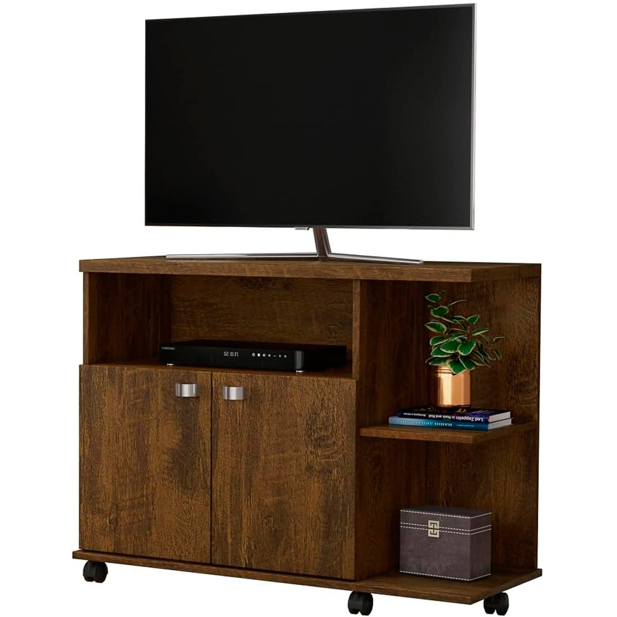 Rack Bancada para Tv de até 40" 2 Portas e Rodízios Boalis  Canela