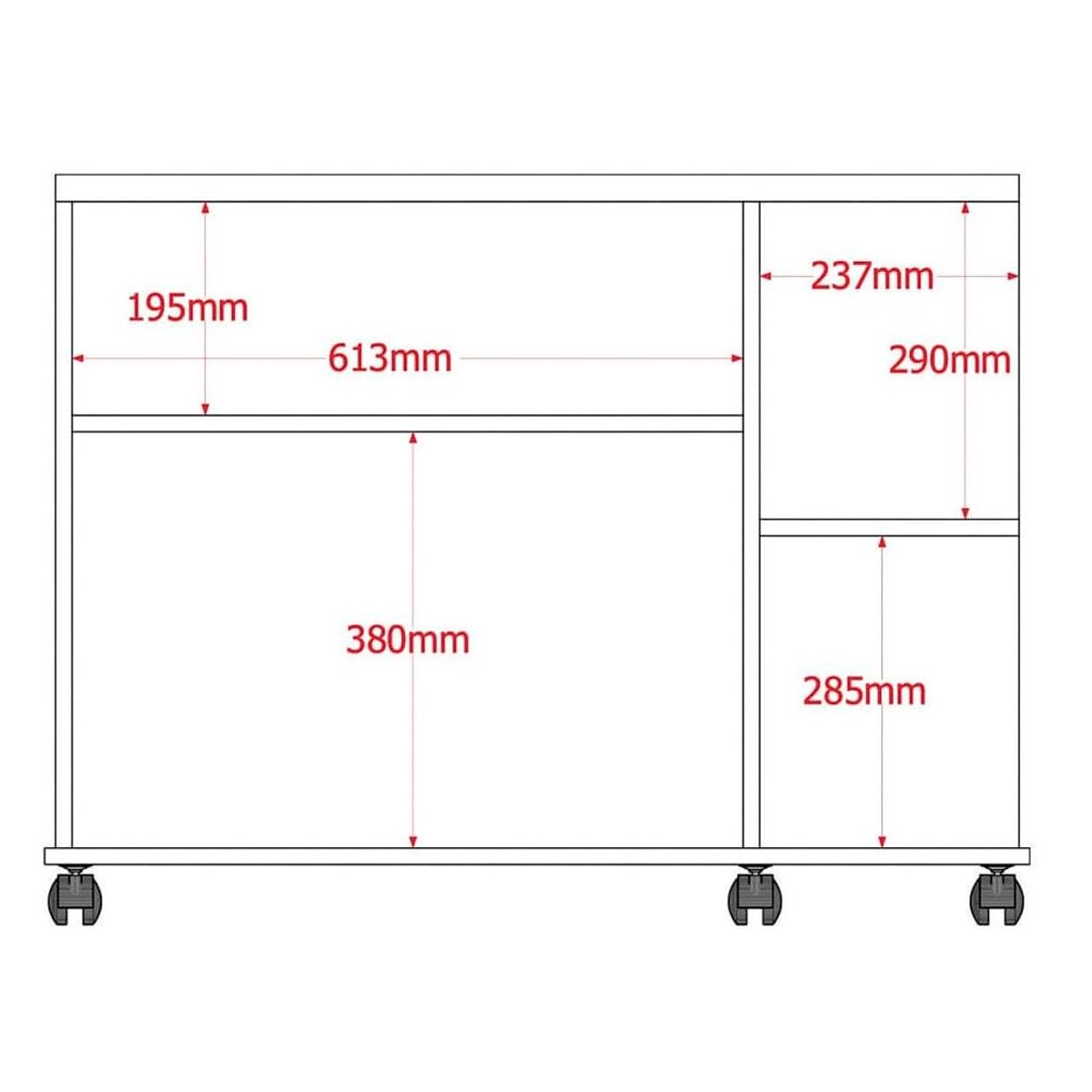 Rack Bancada para Tv de até 40" 2 Portas e Rodízios Boalis  Canela