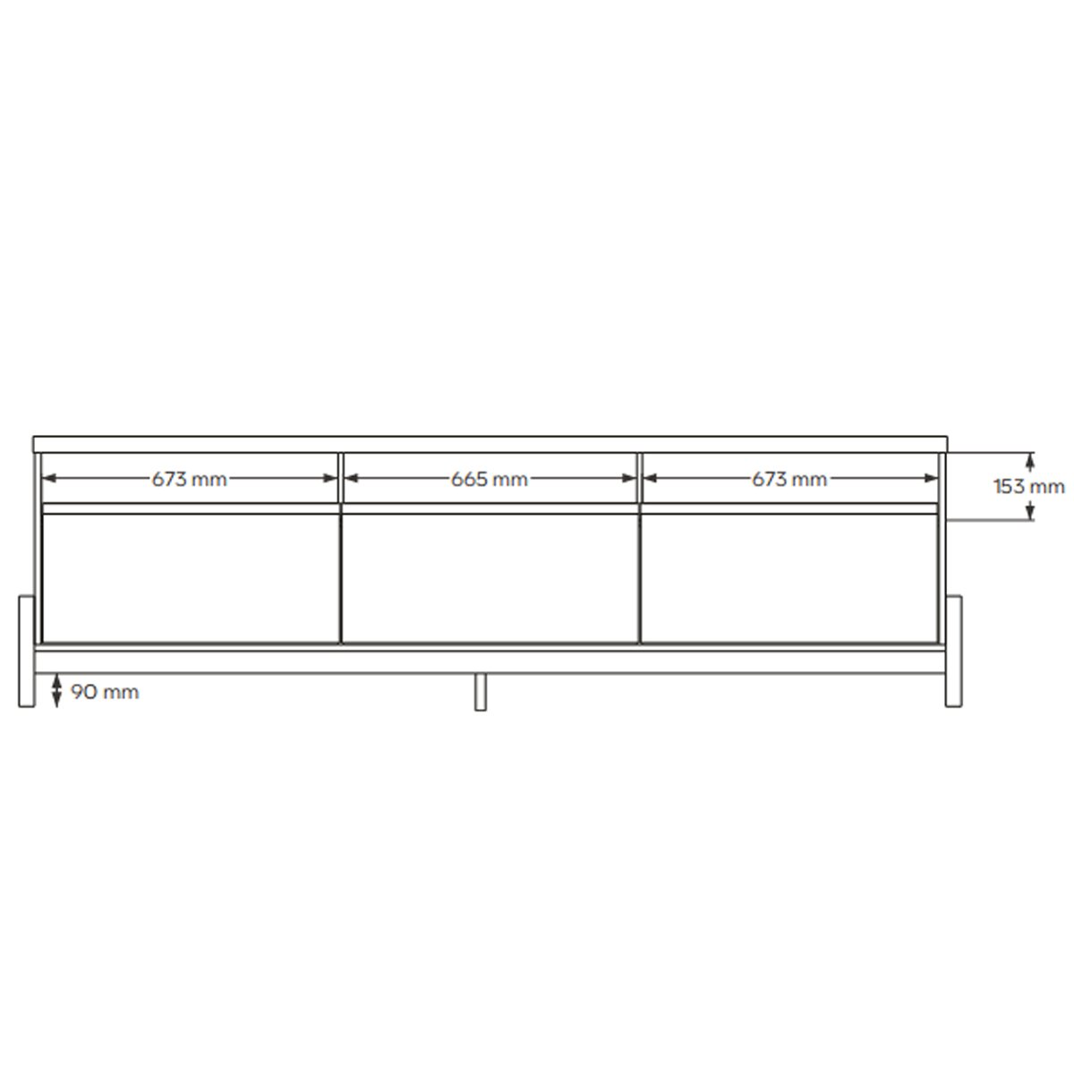 Rack Bancada para Tv de até 75" 1 Porta 2 Gavetas 2.1 Elisa Off White/Jequitiba