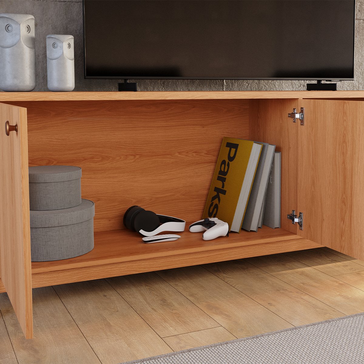 Rack Bancada para Tv de até 75" 2 Portas Sandy Jequitiba