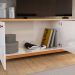 Rack Bancada para Tv de até 75" 2 Portas Sandy Off White/Jequitiba