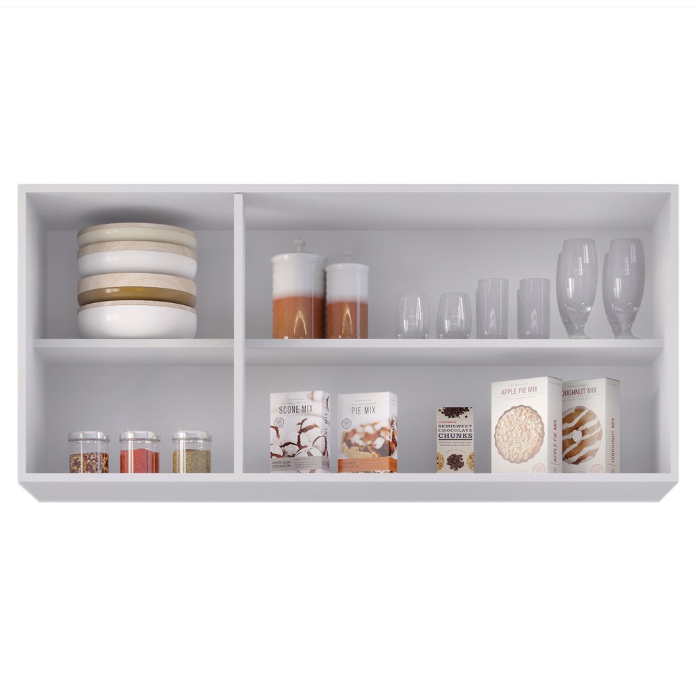 Armário Aéreo 120cm 3 Portas Virgínia Branco - Lumil Móveis