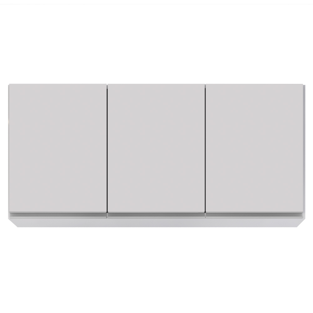 Armário Aéreo 120cm 3 Portas Virgínia Branco - Lumil Móveis