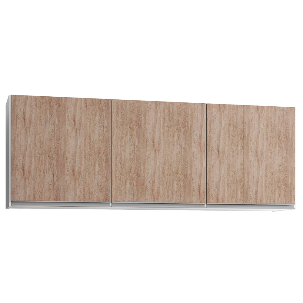 Armário Aéreo 150cm 3 Portas Argélia Branco/Castanho - Lumil