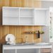 Armário Aéreo 150cm 3 Portas Argélia Branco/Castanho - Lumil