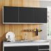Armário Aéreo 150cm 3 Portas Argélia Branco/Preto - Lumil