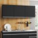 Armário Aéreo 150cm 3 Portas Argélia Preto - Lumil