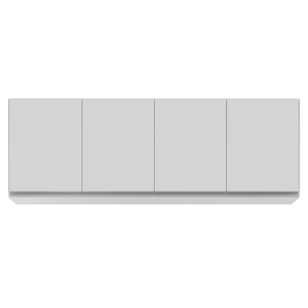 Armário Aéreo 160cm 4 Portas Nevada Branco - Lumil Móveis