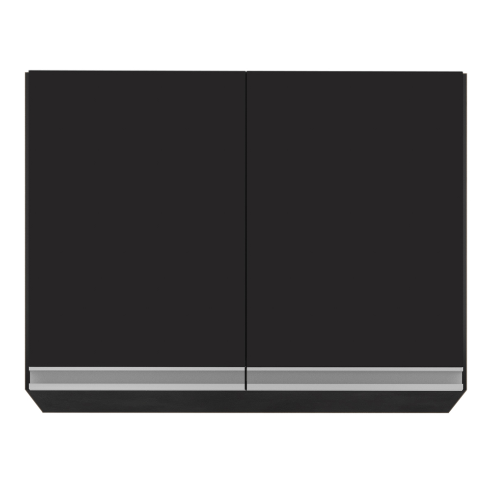 Armário Aéreo 67cm 2 Portas Califórnia Preto - Lumil Móveis