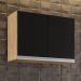 Armário Aéreo 80cm 2 Portas Califórnia Castanho/Preto - Lumil Móveis