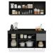 Armário Aéreo Argélia e Balcão Gabinete 150cm Marrocos Preto/Cinza - Lumil Móveis