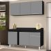 Armário Aéreo Argélia e Balcão Gabinete Para Pia com Tampo 150cm Dakota Preto/Cinza - Lumil